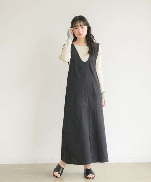idem(イデム)の「many ways short trench coat/ジャンバースカート付トレンチコート【Sサイズ展開あり】(ステンカラーコート・レディース・ブラック/ベージュ・SMALL/FREE)」の5枚目の写真