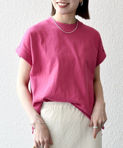 SHIPS any:〈抗菌防臭/洗濯機可能〉USAコットン フレンチスリーブ TEE