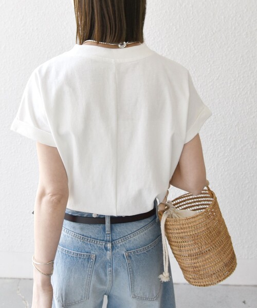 SHIPS any（シップス エニィ）の「SHIPS any:〈抗菌防臭/洗濯機可能〉USAコットン フレンチスリーブ TEE（Tシャツ/カットソー・レディース・オレンジ/ホワイト/ブルー/その他/パープル/ブラック/キャメル/オリーブ/イエロー/ブラウン/ブルー系・ONE SIZE）」の17枚目の写真