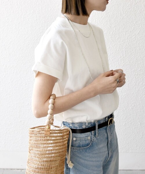 SHIPS any（シップス エニィ）の「SHIPS any:〈抗菌防臭/洗濯機可能〉USAコットン フレンチスリーブ TEE（Tシャツ/カットソー・レディース・オレンジ/ホワイト/ブルー/その他/パープル/ブラック/キャメル/オリーブ/イエロー/ブラウン/ブルー系・ONE SIZE）」の16枚目の写真