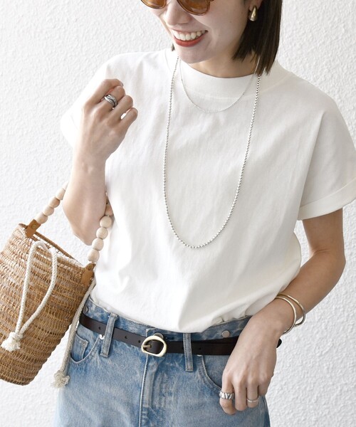 SHIPS any（シップス エニィ）の「SHIPS any:〈抗菌防臭/洗濯機可能〉USAコットン フレンチスリーブ TEE（Tシャツ/カットソー・レディース・オレンジ/ホワイト/ブルー/その他/パープル/ブラック/キャメル/オリーブ/イエロー/ブラウン/ブルー系・ONE SIZE）」の15枚目の写真