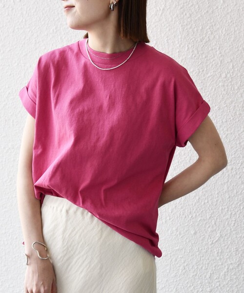 新品・未使用【SLOANE 】ウールxコットン フリンジフレンチスリーブ　2 SHIPS any:〈抗菌防臭/洗濯機可能〉USAコットン フレンチスリーブ TEE