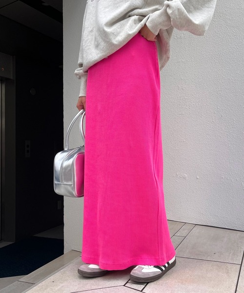 CIAOPANIC TYPY(チャオパニックティピー)の「リブIラインスカート(スカート・レディース・イエロー/パープル/レッド/ブルー/ブラック/アイボリー/グレー/ピンク/グリーン/ダークグレー/ブルー系その他/オレンジ/サーモンピンク/ホワイト/パープル系その他/レモンイエロー/グレー系その他/ライム/カーキ・SMALL/MEDIUM)」の16枚目の写真