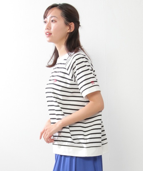 Healthknit Product（ヘルスニットプロダクト）の「Healthknit Product リブ半袖Tシャツ（Tシャツ/カットソー・レディース・ブラック/オフホワイト/ミント/その他1・M/L）」の4枚目の写真