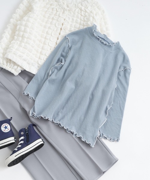 CIAOPANIC TYPY（チャオパニックティピー）の「【KIDS】シアーハイネック（Tシャツ/カットソー・キッズ・オフホワイト/ブルー・S/M/L/XL/XXL）」の14枚目の写真