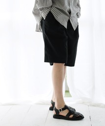 Air Tokyo | 綿麻 フロント ツータック ショートパンツ(その他パンツ)