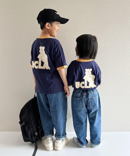 UCLA(ユーシーエルエー)の「【KIDS】【UCLA/ユーシーエルエー】リンガーTee(Tシャツ/カットソー・キッズ・ネイビー/ホワイト・S/XL/M/L/XXL)」の2枚目の写真