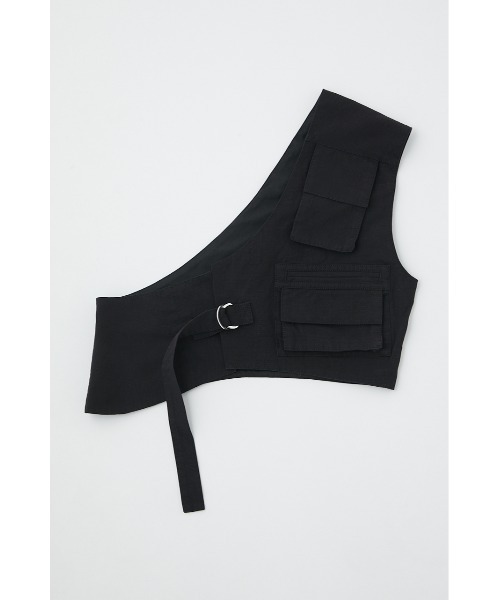 MOUSSY(マウジー)の「ONE SHOULDER UTILITY ベスト(ベスト・レディース・ライトベージュ/ブラック・FREE)」の3枚目の写真