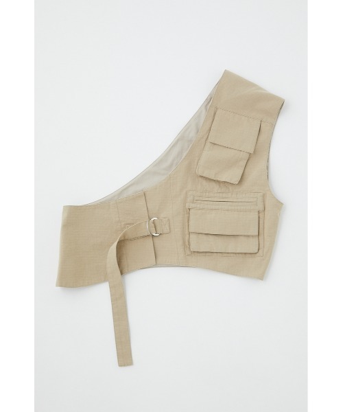 MOUSSY(マウジー)の「ONE SHOULDER UTILITY ベスト(ベスト・レディース・ライトベージュ/ブラック・FREE)」の11枚目の写真