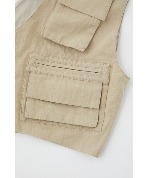MOUSSY(マウジー)の「ONE SHOULDER UTILITY ベスト(ベスト・レディース・ライトベージュ/ブラック・FREE)」の15枚目の写真