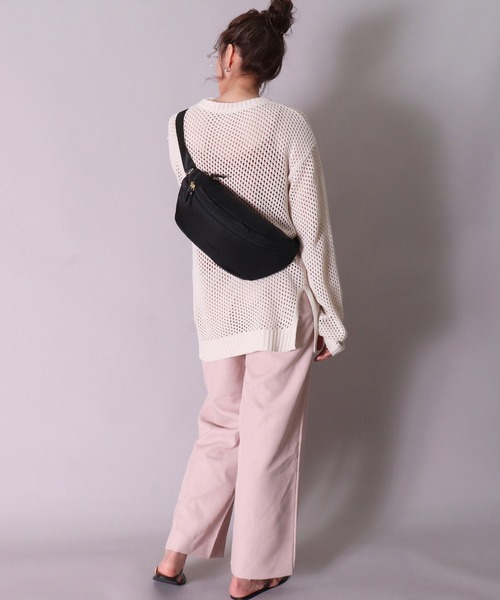 Legato Largo（レガートラルゴ）の「(LF)【Legato Largo】クロス ボディバッグ（ボディバッグ/ウエストポーチ・レディース・ブラック/グレイッシュベージュ/グレイッシュブルー・ONE SIZE）」の4枚目の写真