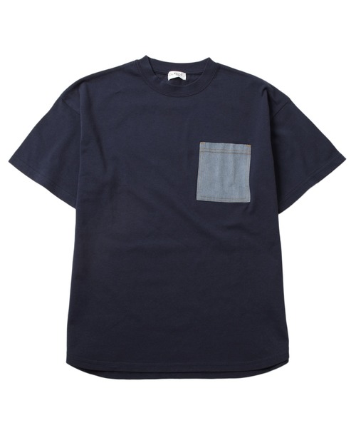 GLAZOS（グラソス）の「【接触冷感】アソートポケット裾ラウンド半袖Tシャツ（Tシャツ/カットソー・キッズ・サックスブルー/ネイビー/ブラック/オフホワイト/チャコールグレー/ホワイト・160cm/130cm/170cm/140cm/150cm）」の5枚目の写真