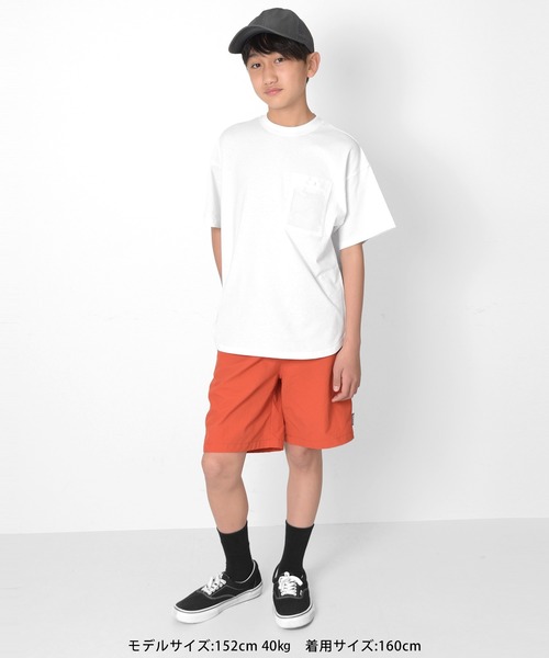 GLAZOS（グラソス）の「【接触冷感】アソートポケット裾ラウンド半袖Tシャツ（Tシャツ/カットソー・キッズ・サックスブルー/ネイビー/ブラック/オフホワイト/チャコールグレー/ホワイト・160cm/130cm/170cm/140cm/150cm）」の9枚目の写真