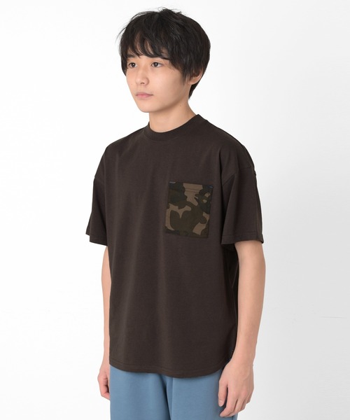 GLAZOS（グラソス）の「【接触冷感】アソートポケット裾ラウンド半袖Tシャツ（Tシャツ/カットソー・キッズ・サックスブルー/ネイビー/ブラック/オフホワイト/チャコールグレー/ホワイト・160cm/130cm/170cm/140cm/150cm）」の12枚目の写真