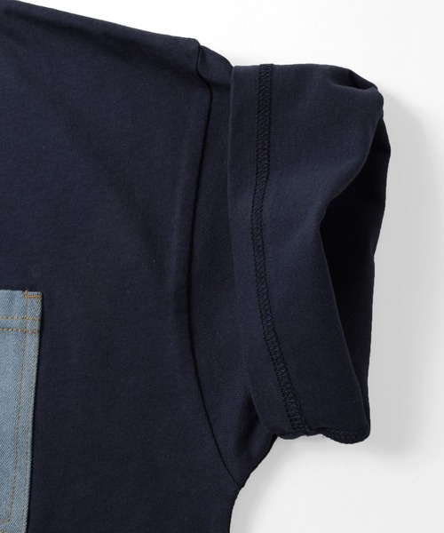 GLAZOS（グラソス）の「【接触冷感】アソートポケット裾ラウンド半袖Tシャツ（Tシャツ/カットソー・キッズ・サックスブルー/ネイビー/ブラック/オフホワイト/チャコールグレー/ホワイト・160cm/130cm/170cm/140cm/150cm）」の16枚目の写真