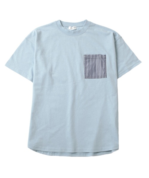 GLAZOS（グラソス）の「【接触冷感】アソートポケット裾ラウンド半袖Tシャツ（Tシャツ/カットソー・キッズ・サックスブルー/ネイビー/ブラック/オフホワイト/チャコールグレー/ホワイト・160cm/130cm/170cm/140cm/150cm）」の22枚目の写真