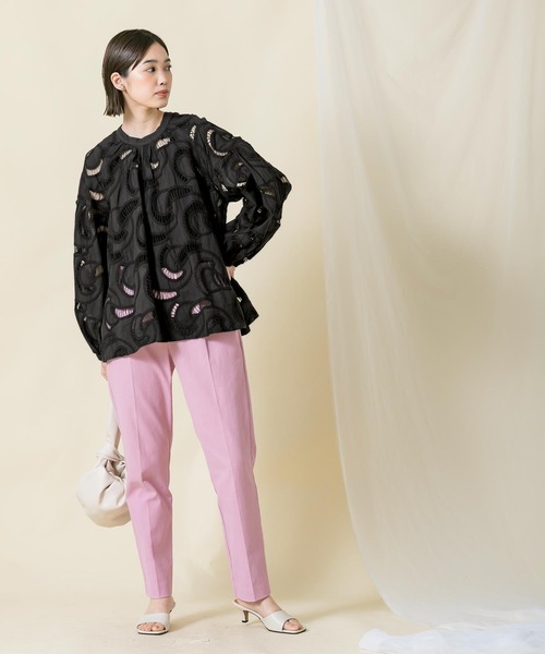 TORRAZZO DONNA　シアードット前後2wayブラウス　ブラック トラッツォドンナ TORRAZZO DONNA シアードット前後2wayブラウス