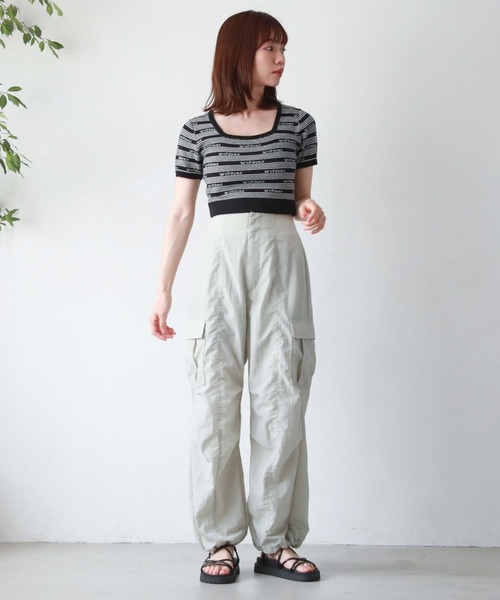 ハイウエストドロストカーゴパンツ