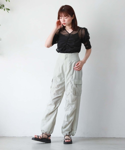 ハイウエストドロストカーゴパンツ
