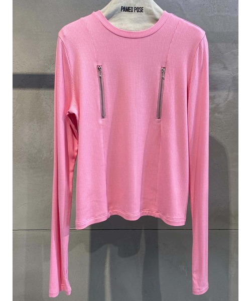 PAMEO POSE(パメオポーズ)の「Soo Top(Tシャツ/カットソー・レディース・ピンク/ホワイト/ブラック・FREE)」の3枚目の写真