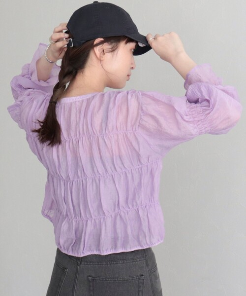 fredy emue（フレディエミュ）の「【fredy emue】シャーリングボレロシャツ（シャツ/ブラウス・レディース・ラベンダー/ブラック/オフホワイト/イエロー/チャコールグレー・38）」の17枚目の写真