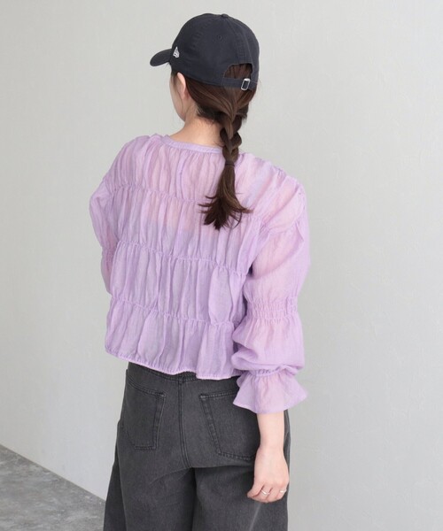 fredy emue（フレディエミュ）の「【fredy emue】シャーリングボレロシャツ（シャツ/ブラウス・レディース・ラベンダー/ブラック/オフホワイト/イエロー/チャコールグレー・38）」の18枚目の写真