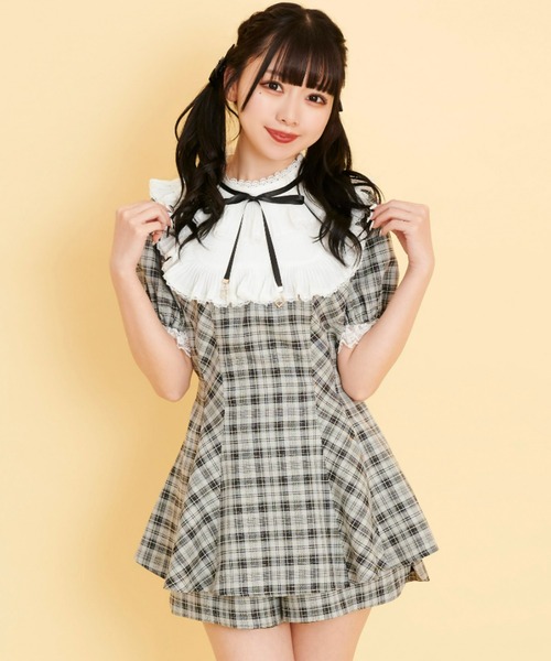シフォンプリーツフリルセットアップ