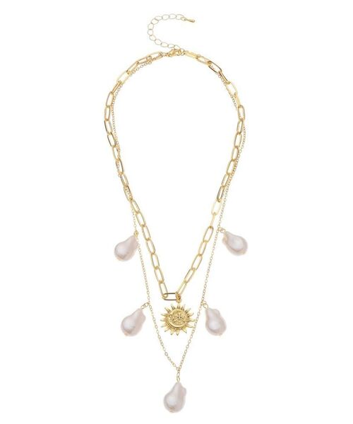 EVRIS（エヴリス）の「SUNNY MOTIF 2連ネックレス（ネックレス・レディース・ゴールド/シルバー・FREE）」の3枚目の写真