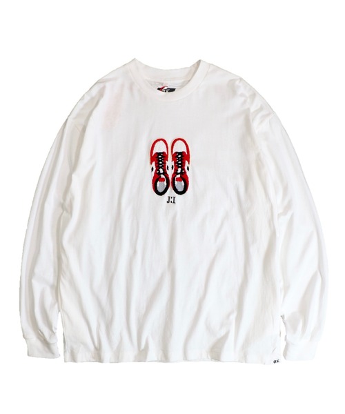 O.K.(オーケー)の「O.K. / オーケー LS SNEAKERS T J1 エアジョーダン1刺繍LS TEE(Tシャツ/カットソー・メンズ・ホワイト/ブラック・ONE SIZE)」の2枚目の写真