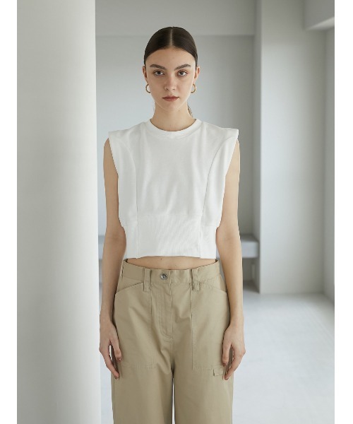 LA PEAU DE GEM(ラポドゥジェム)の「【LA PEAU DE GEM】3Dタンクトップ(タンクトップ・レディース・ホワイト/ブラック/グレー・FREE)」の11枚目の写真