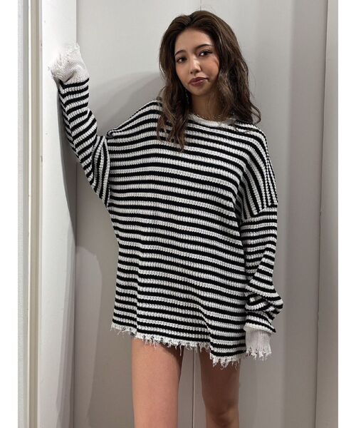 GYDA（ジェイダ）の「グラインダーワッフルニットTOPS（ニット/セーター・レディース・オフホワイト/その他1・FREE）」の2枚目の写真