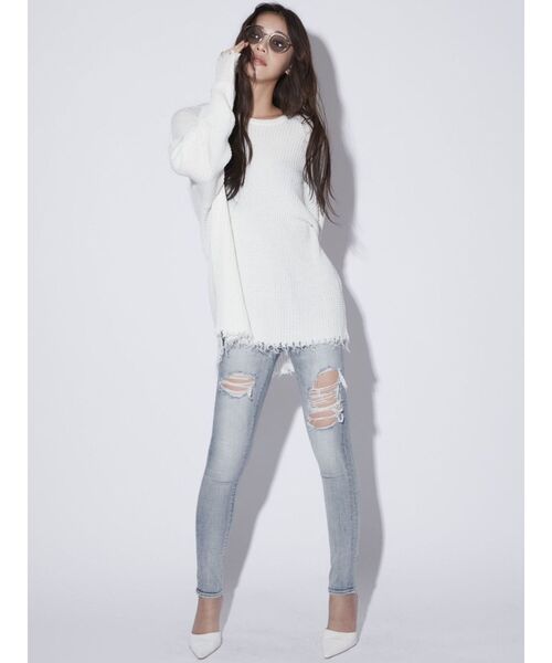 GYDA（ジェイダ）の「グラインダーワッフルニットTOPS（ニット/セーター・レディース・オフホワイト/その他1・FREE）」の9枚目の写真