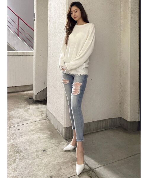 GYDA（ジェイダ）の「グラインダーワッフルニットTOPS（ニット/セーター・レディース・オフホワイト/その他1・FREE）」の18枚目の写真