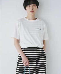 human woman | ◆ショート丈ロゴＴシャツ(Tシャツ/カットソー)