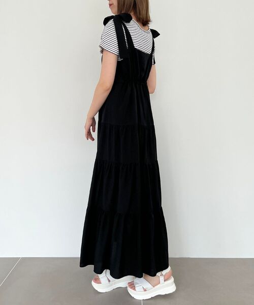 MAJESTIC LEGON(マジェスティックレゴン)の「【WEB限定XSサイズあり】2way肩リボンティアードワンピース(ワンピース・レディース・オレンジ/ブラック/アイボリー・X-SMALL/SMALL/MEDIUM)」の8枚目の写真