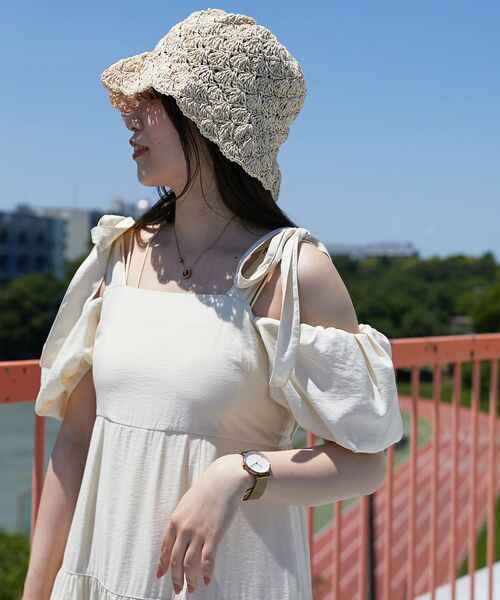 MAJESTIC LEGON(マジェスティックレゴン)の「【WEB限定XSサイズあり】2way肩リボンティアードワンピース(ワンピース・レディース・オレンジ/ブラック/アイボリー・X-SMALL/SMALL/MEDIUM)」の14枚目の写真