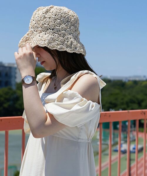 MAJESTIC LEGON(マジェスティックレゴン)の「【WEB限定XSサイズあり】2way肩リボンティアードワンピース(ワンピース・レディース・オレンジ/ブラック/アイボリー・X-SMALL/SMALL/MEDIUM)」の15枚目の写真