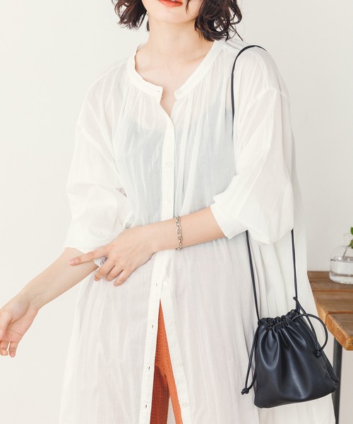 lil nina（リルニーナ）の「コットンボイル シャーリングシャツ
