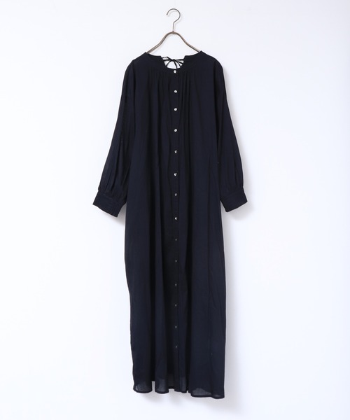 lil nina(リルニーナ)の「コットンボイル シャーリングシャツワンピース(シャツワンピース・レディース・ブルーパープル/ストライプ/ホワイト/ブラック・FREE)」の22枚目の写真