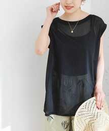 F by ROSSO（エフバイロッソ）の「F by ROSSO　カットオーガンジーシアーチュニック（Tシャツ/カットソー）」