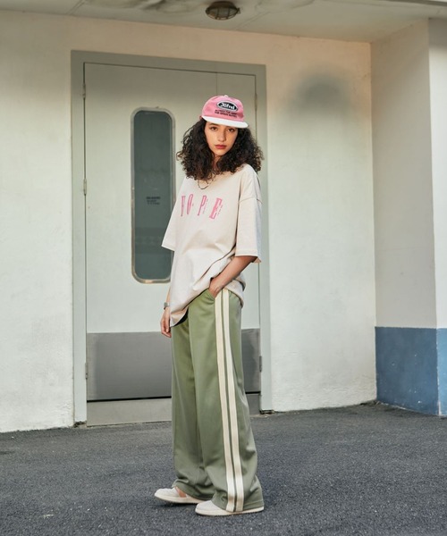 CORPUS TOKYO（コーパス トーキョー）の「サイドラインワイドジャージーパンツ（スウェットパンツ・メンズ・ブラック/チャコールグレー/グリーン/ブラウン/ライトグリーン・1/2/4/3）」の21枚目の写真