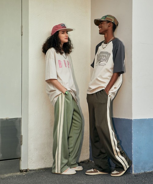 CORPUS TOKYO（コーパス トーキョー）の「サイドラインワイドジャージーパンツ（スウェットパンツ・メンズ・ブラック/チャコールグレー/グリーン/ブラウン/ライトグリーン・1/2/4/3）」の11枚目の写真