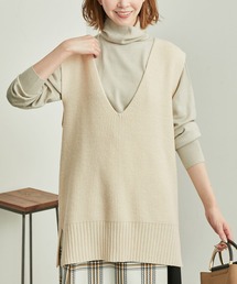 【WEB限定】パチパチしにくい・洗える/Vネックロングベスト