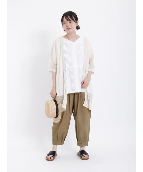 Samansa Mos2（サマンサ モスモス）の「裾タックテーパードパンツ（その他パンツ・レディース・ネイビー/カーキ/ベージュ・F）」の18枚目の写真