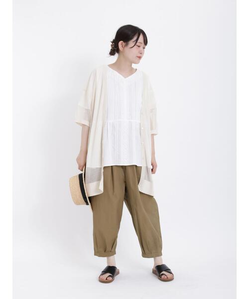 Samansa Mos2（サマンサ モスモス）の「裾タックテーパードパンツ（その他パンツ・レディース・ネイビー/カーキ/ベージュ・F）」の19枚目の写真