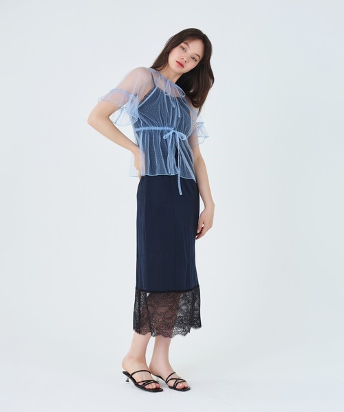 TINA:JOJUN(ティーナジョジュン)の「前後2WAY レースブラウス TINA:JOJUN(シャツ/ブラウス・レディース・ブルー/サーモンピンク・M)」の22枚目の写真