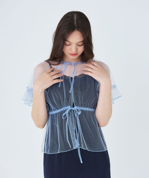 TINA:JOJUN(ティーナジョジュン)の「前後2WAY レースブラウス TINA:JOJUN(シャツ/ブラウス・レディース・ブルー/サーモンピンク・M)」の20枚目の写真