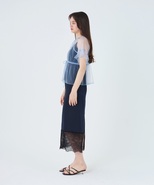 TINA:JOJUN(ティーナジョジュン)の「前後2WAY レースブラウス TINA:JOJUN(シャツ/ブラウス・レディース・ブルー/サーモンピンク・M)」の13枚目の写真