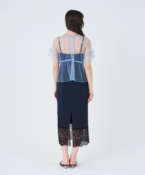 TINA:JOJUN(ティーナジョジュン)の「前後2WAY レースブラウス TINA:JOJUN(シャツ/ブラウス・レディース・ブルー/サーモンピンク・M)」の16枚目の写真
