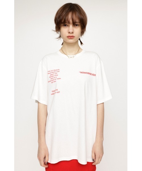 SLY（スライ）の「OVER SIZE MESSAGE T/SH オーバーサイズ メッセージ Tシャツ ビッグサイズ（Tシャツ/カットソー・レディース・ブラック/オフホワイト/イエロー/グレー・FREE）」の7枚目の写真